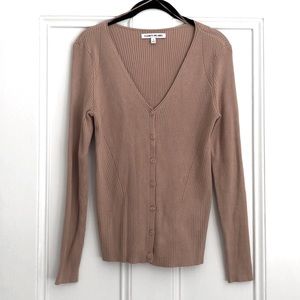 Elizabeth & James Ribbed Knit Button Front Cardigan